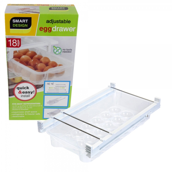Контейнер для 18 яиц Smart Egg Drawer, выдвижной, регулируемый