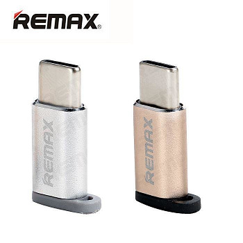 Переходник Remax RA-USB1, micro USB - USB Type-C, золотой