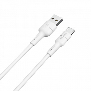 Кабель Borofone BX30 Silicone, USB - USB Type-C, 1 м, белый
