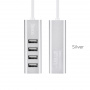 USB 2.0 HUB Hoco HB1 4 порта, серебристый