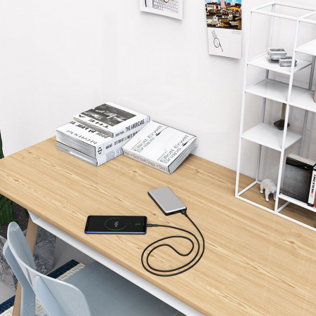 Кабель Borofone BX30 Silicone, USB - USB Type-C, 1 м, черный