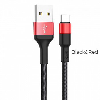 Кабель Hoco X26 Xpress, USB - USB Type-c, 1 м, черно-красный