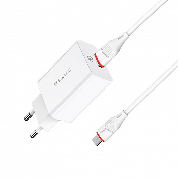 Комплект зарядки Micro USB Borofone BA21A QC3.0, 1 USB, Quick charge 3.0, 3А