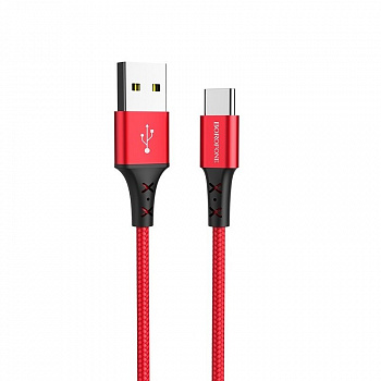 Кабель Borofone BX20, USB - USB Type-C, 1 м, красный