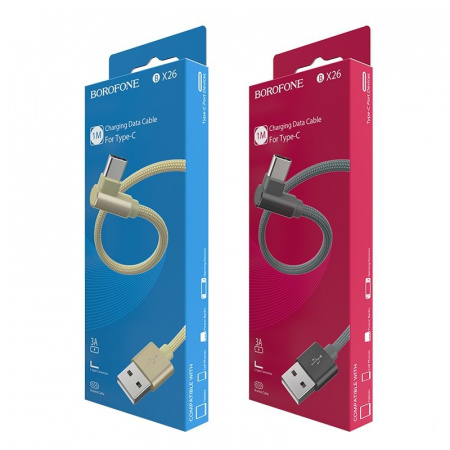 Кабель Borofone BX26 Express, USB - USB Type-C, 1 м, серый