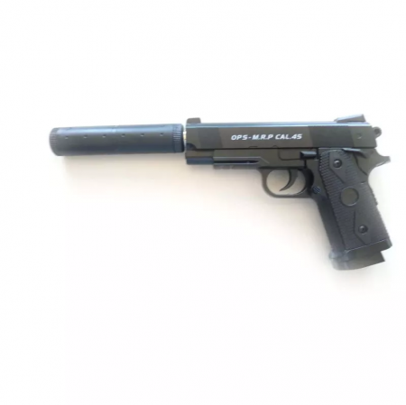 Металлический пистолет для страйкбола с глушителем Air Soft Gun C9+