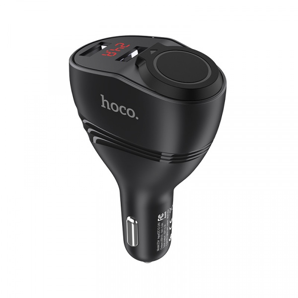 Автомобильное зарядное устройство HOCO Z34 Thunder Power, 3.1A, черный, Дисплей