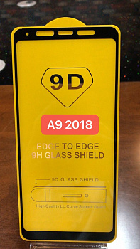 Защитное стекло Full Glue для Samsung A9 2018, черный