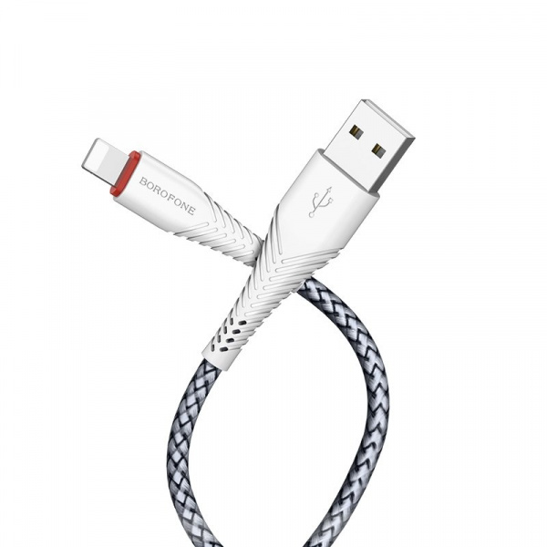 Кабель Borofone BX25 Powerful, lightning, 1 м, белый