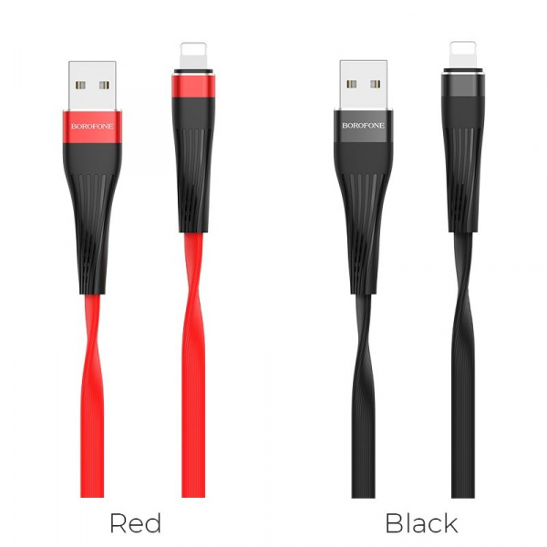Кабель Borofone BU4, lightning, 1.2 м, красный