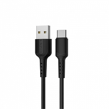 Кабель Borofone BX16, USB - USB Type-C, 1 м, черный