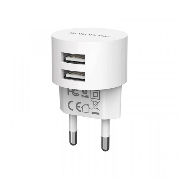 Сетевое зарядное устройство Borofone BA23A, 2 USB, 2.4А