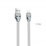 Кабель Hoco U14 Steel man, lightning, 1.2 м, серый