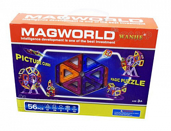 Магнитный конструктор MagWorld 56 деталей