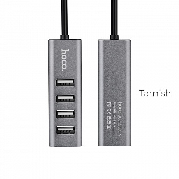 USB 2.0 HUB Hoco HB1 4 порта, серый