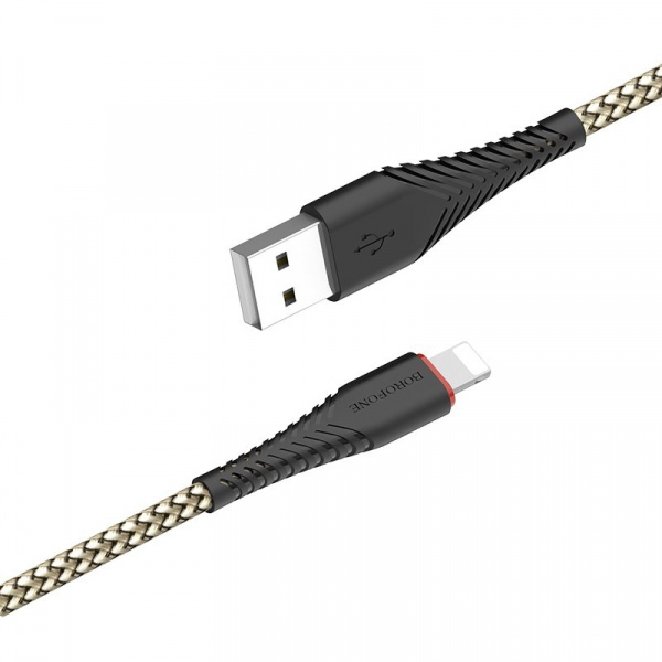 Кабель Borofone BX10, lightning, 1 м, черный