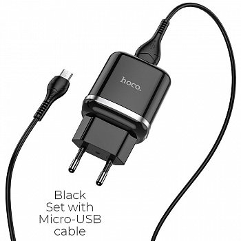 Зарядное устройство HOCO N3 Special, 3A, черный, кабель micro USB