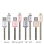 Кабель Hoco U5 Full-Metal, lightning, 1.2 м, серый