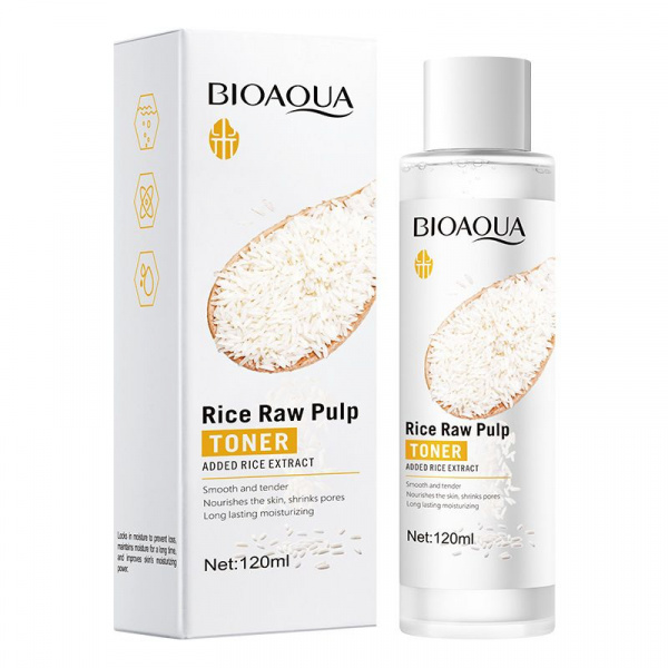 Тонер для лица с экстрактом риса Bioaqua Rice Raw Pulp Toner