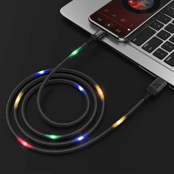 Кабель Hoco U63, lightning, 1.2 м, черный