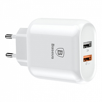Сетевое зарядное устройство Baseus CCALL-AG02 QC 3.0, 2 USB, 1.5А, Quick charge 3.0