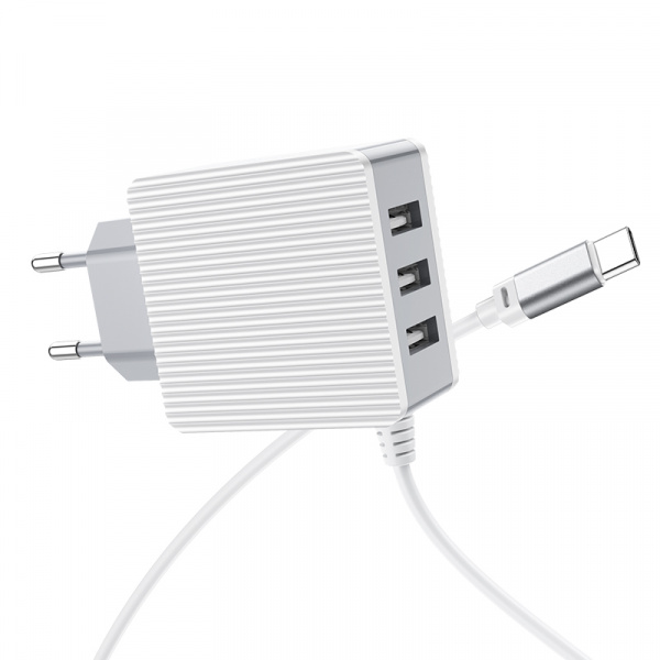 Зарядное устройство BOROFONE BA42A Joyful Type-C, 3.1A, белый