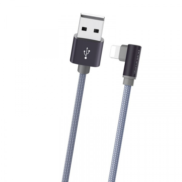 Кабель Borofone BX12, lightning, 1 м, серый