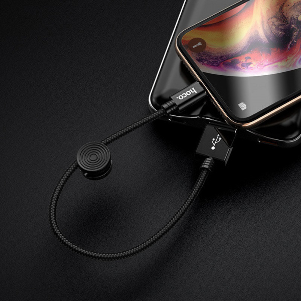 Кабель Hoco X35, lightning, 0.25 м, черный