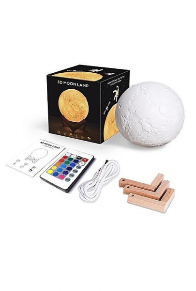 Светильник-ночник 3D шар Луна Moon Lamp с пультом, 15 см
