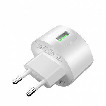Сетевое зарядное устройство Hoco C68A QC3.0, 1 USB, 2.4А, Quick charge 3.0, белый