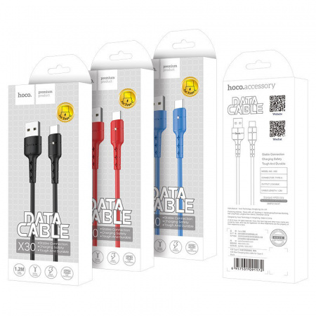 Кабель hoco X30, USB - USB Type-C, 1.2 м, синий