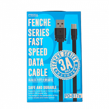 Кабель Proda Fenche PD-B17a, USB - USB Type-C, черный