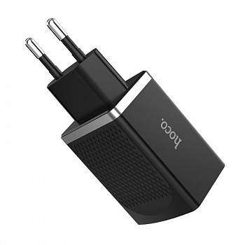 Сетевое зарядное устройство Hoco C43A, 2 USB, 2.4А, черный