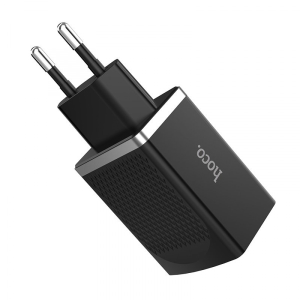 Сетевое зарядное устройство Hoco C43A, 2 USB, 2.4А, черный