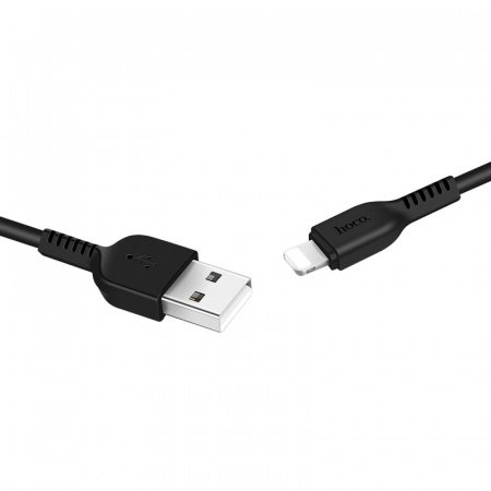 Кабель Hoco X13, lightning, 1 м, черный
