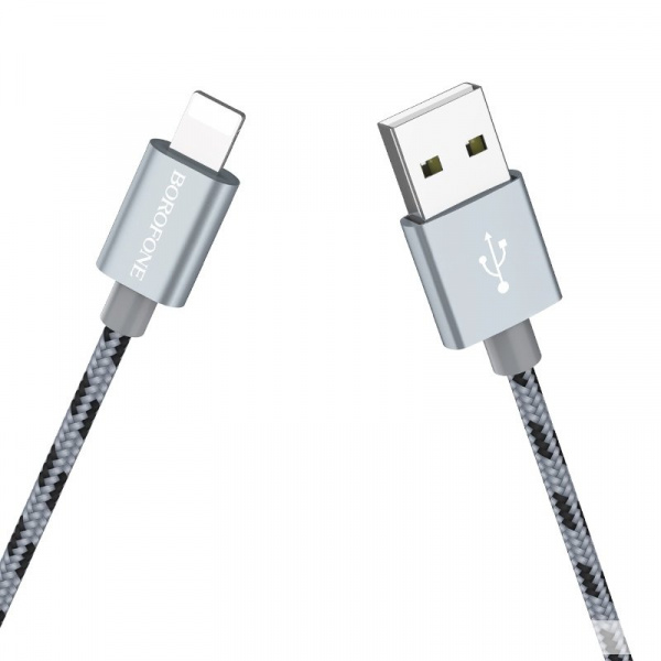 Кабель Borofone BX9 MagicSync, lightning, 1 м, серый
