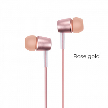 Проводные наушники HOCO M10 Metal, Jack 3.5mm, розовое золото