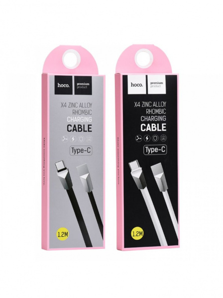 Кабель Hoco X4 Zinc, USB - USB Type-C, 1.2 м, черный