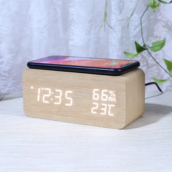 Цифровой будильник беспроводное зарядное устройство для смартфона